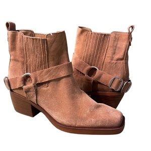 SAM EDELMAN Bellamie Boots Tan Suede Western Booties